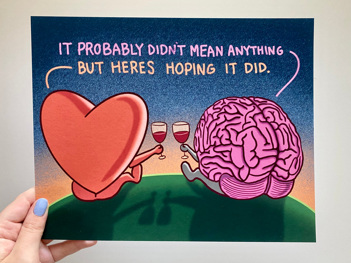 Heart VS. Brain Art Print | 8 x 10 Giclée Original Illustration