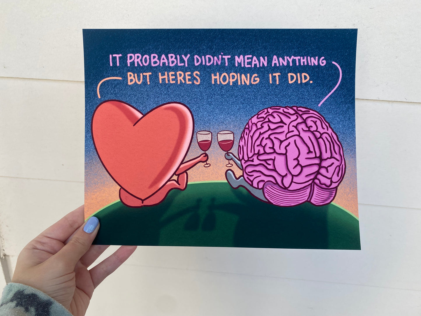 Heart VS. Brain Art Print | 8 x 10 Giclée Original Illustration