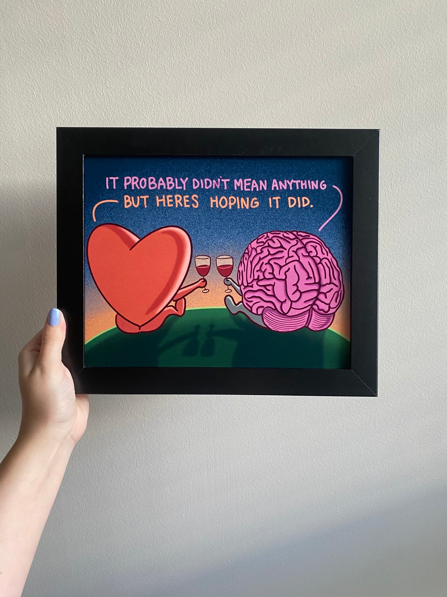 Heart VS. Brain Art Print | 8 x 10 Giclée Original Illustration