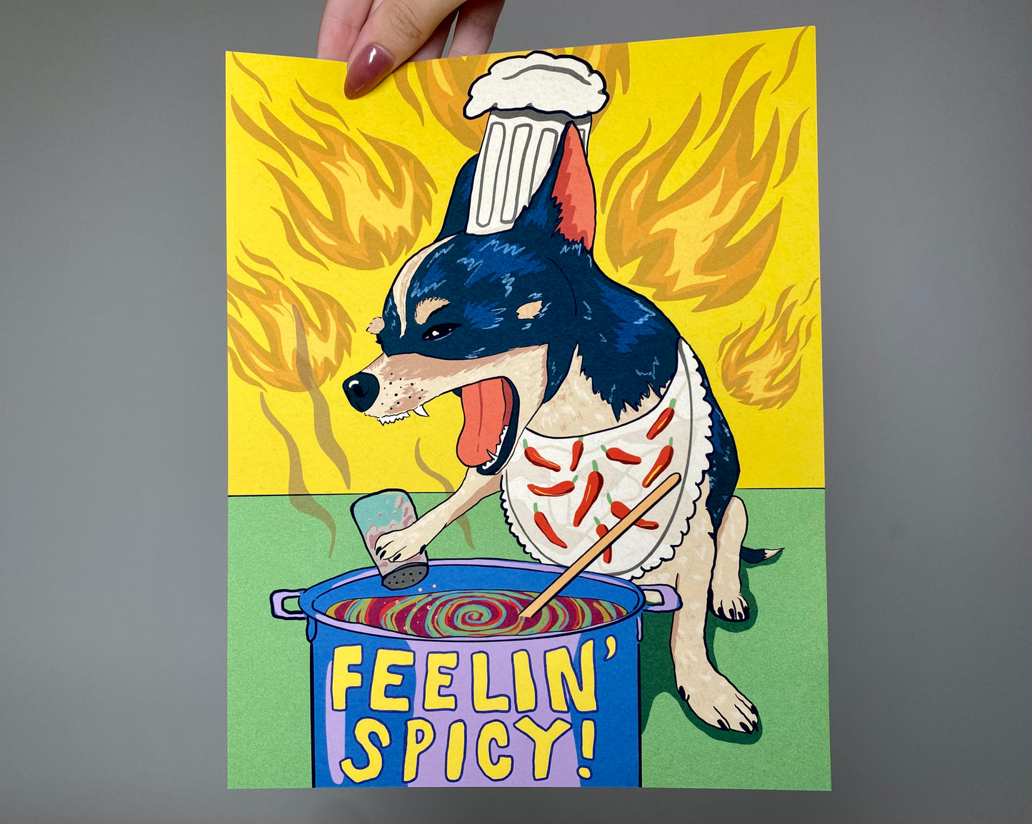 Chef Chihuahua is Feeling Spicy! | 8 x 10 Giclée Print Illustration