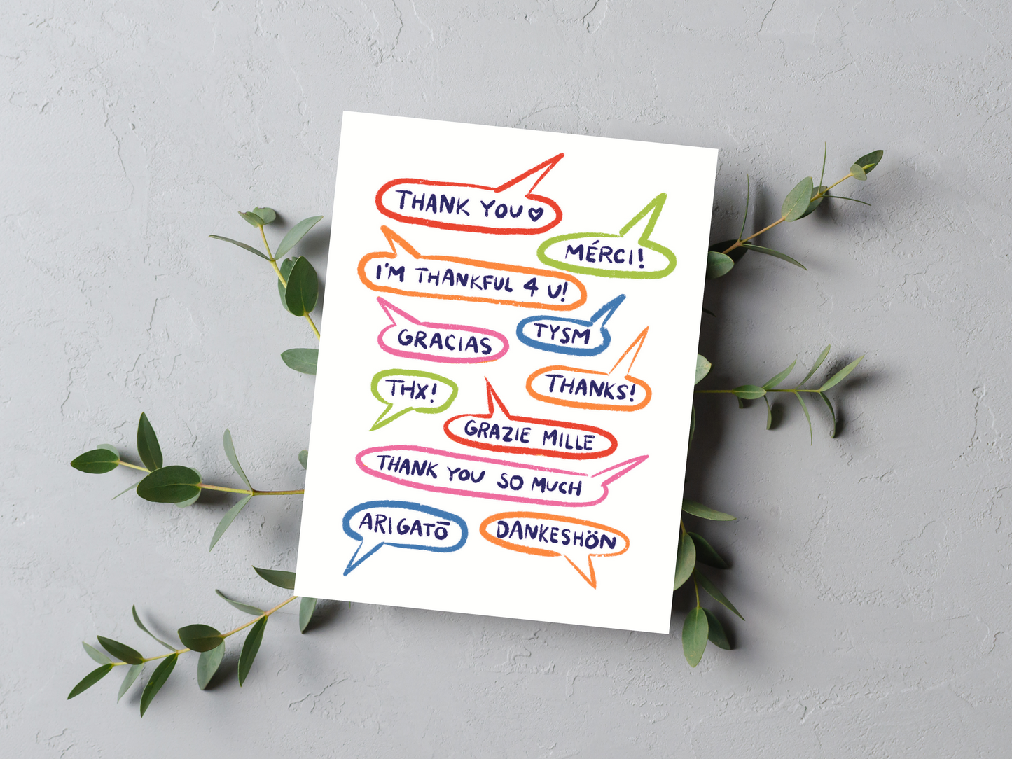 Thank You Languages Card