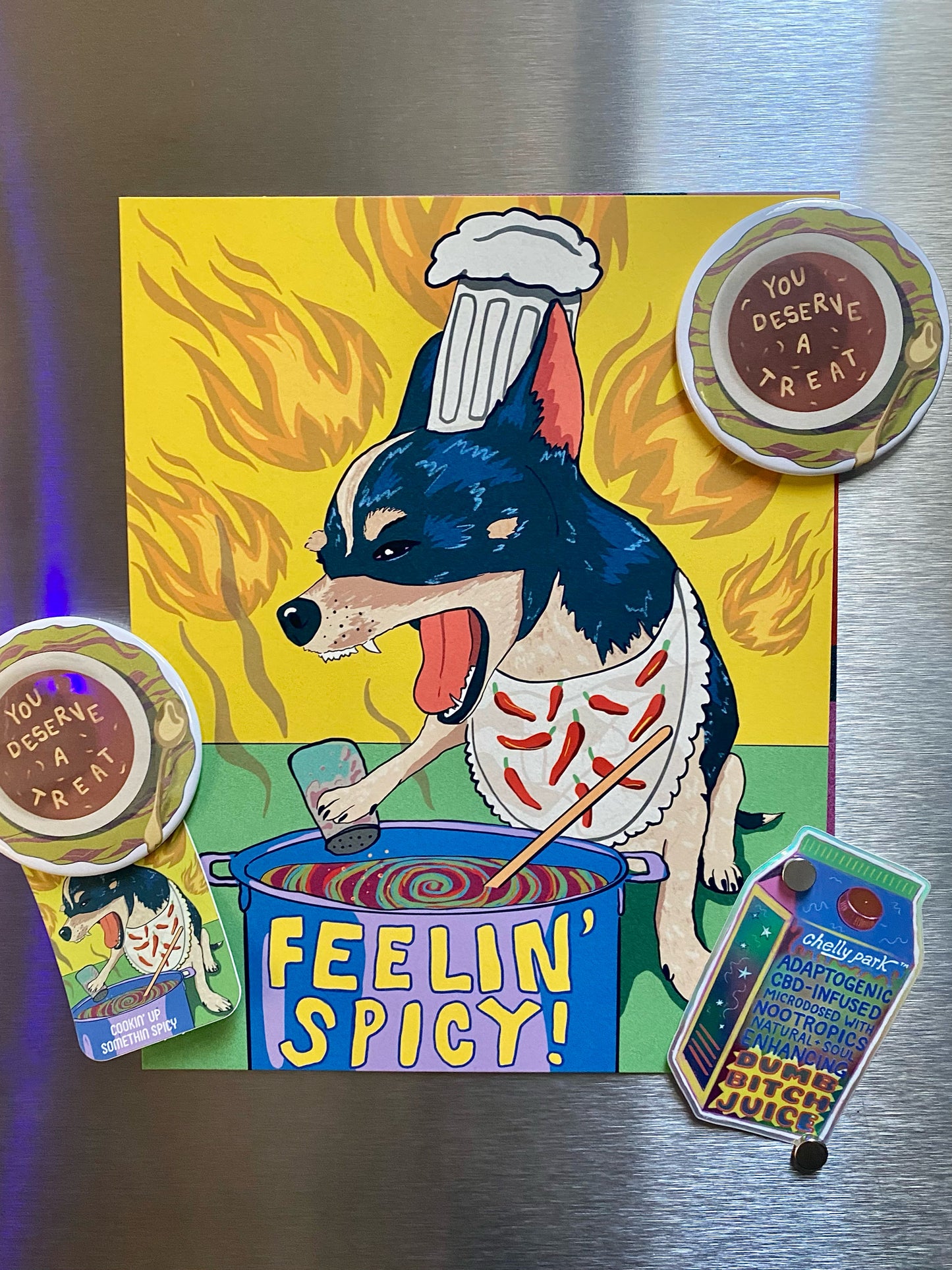 Chef Chihuahua is Feeling Spicy! | 8 x 10 Giclée Print Illustration