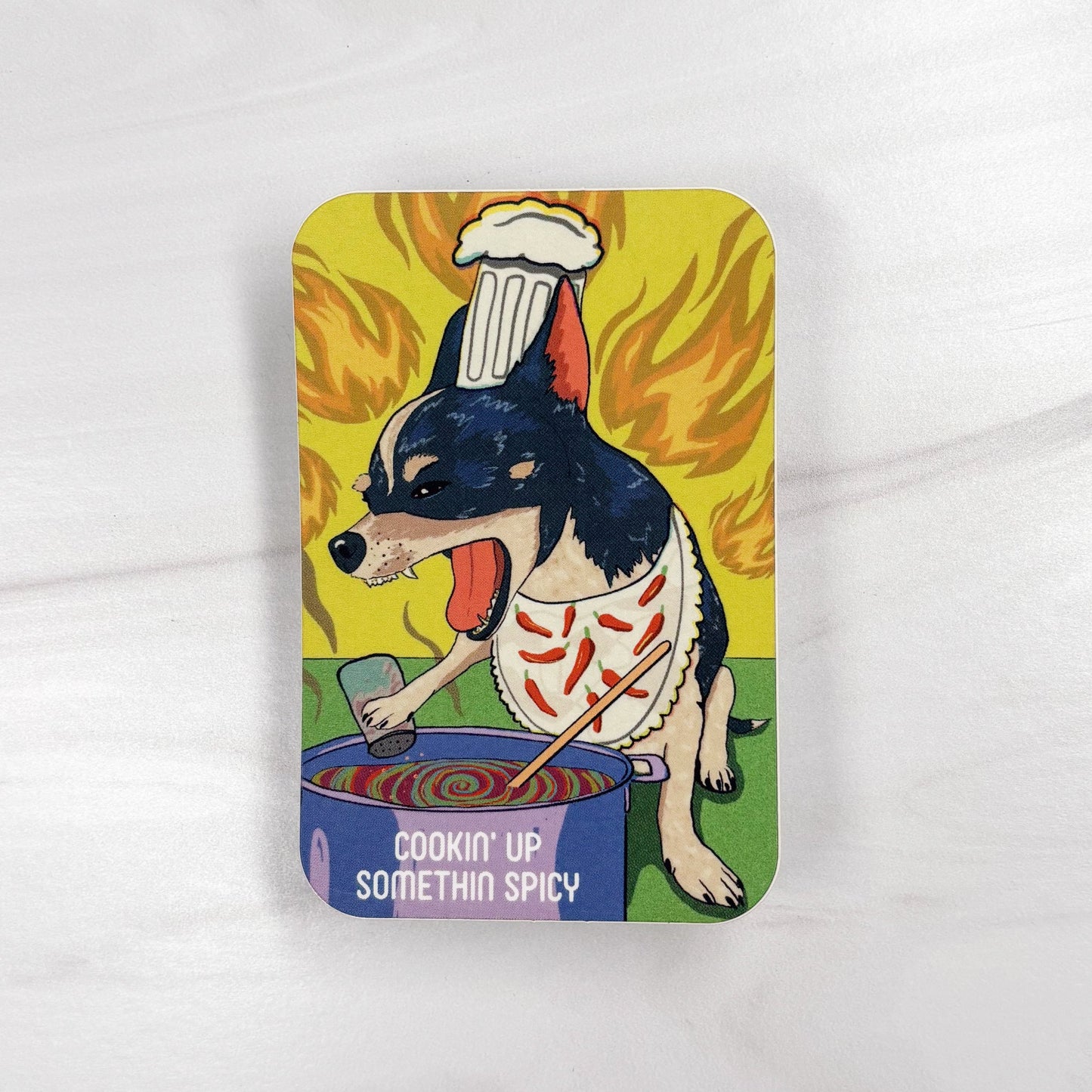 Spicy Chef Dog Vinyl Sticker
