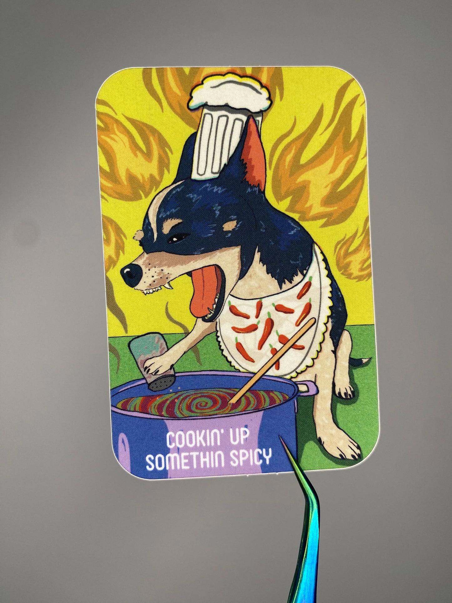 Spicy Chef Dog Vinyl Sticker