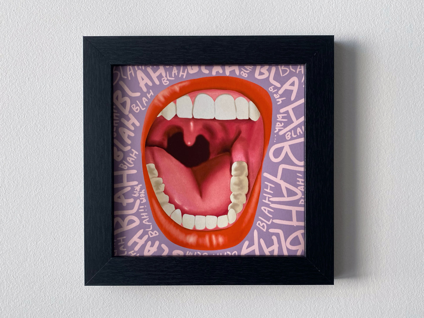Blah Blah Mouth Pop Art | 8” x 8” Giclée Original Illustration