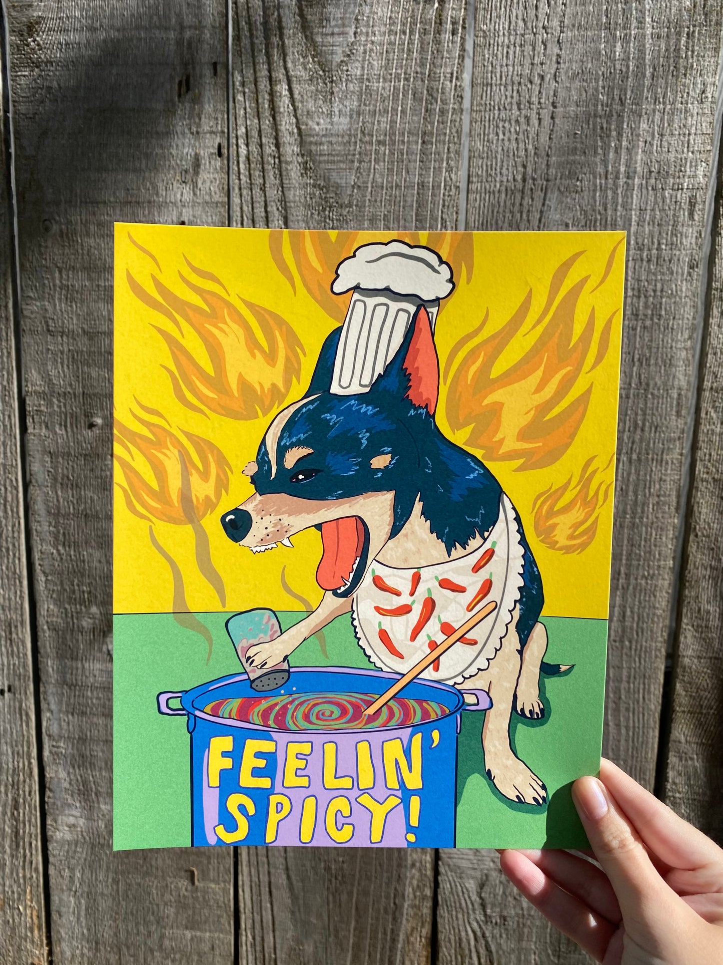 Chef Chihuahua is Feeling Spicy! | 8 x 10 Giclée Print Illustration