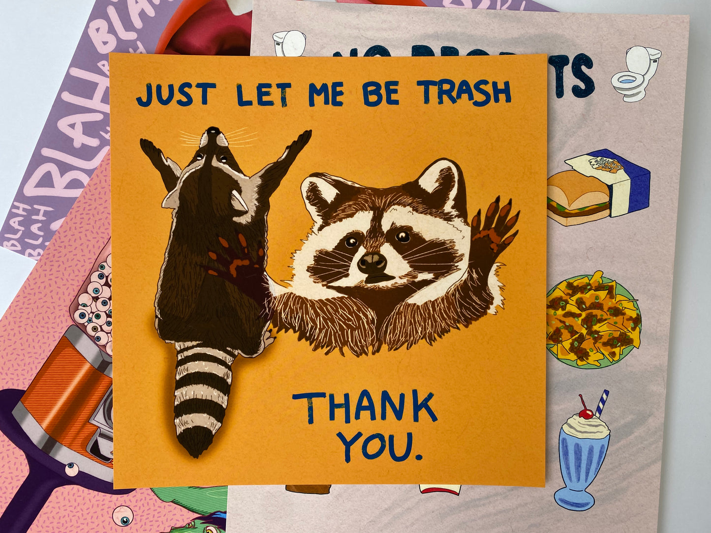Trash Raccoon 8x8 Art Print